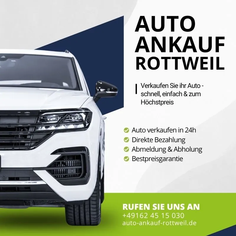 Autoankauf Rottweil | Verkaufen Sie ihr Auto - schnell, einfach & zum Höchstpreis